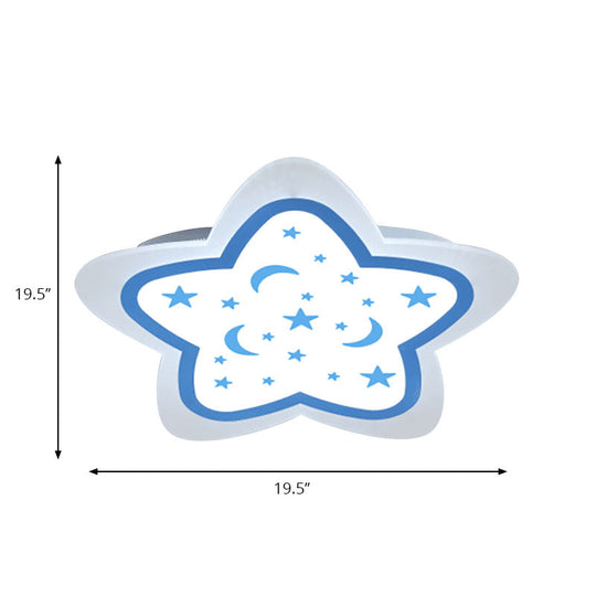 Art Deco Star Shape Ceiling Light for Kid's Bedroom - Acrylic Flush Mount