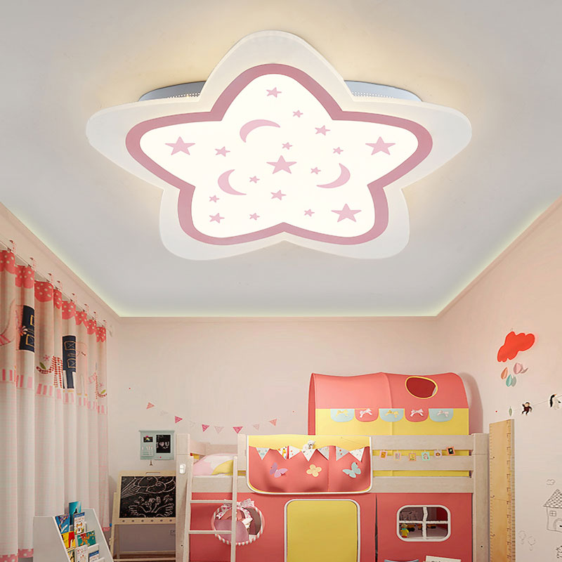 Art Deco Star Shape Ceiling Light for Kid's Bedroom - Acrylic Flush Mount