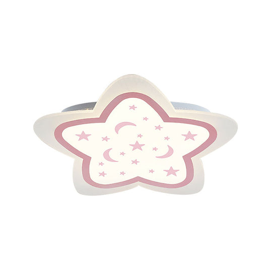Art Deco Star Shape Ceiling Light for Kid's Bedroom - Acrylic Flush Mount