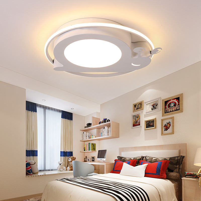 Metallic Snail LED Ceiling Lamp for Kindergarten with Acrylic Finish