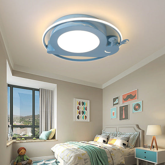Metallic Snail LED Ceiling Lamp for Kindergarten with Acrylic Finish