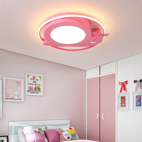 Metallic Snail LED Ceiling Lamp for Kindergarten with Acrylic Finish