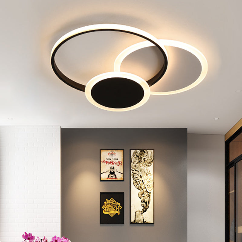 Modern Acrylic Stacked Ring LED Ceiling Lamp for Dining Room and Kitchen Flush Lighting