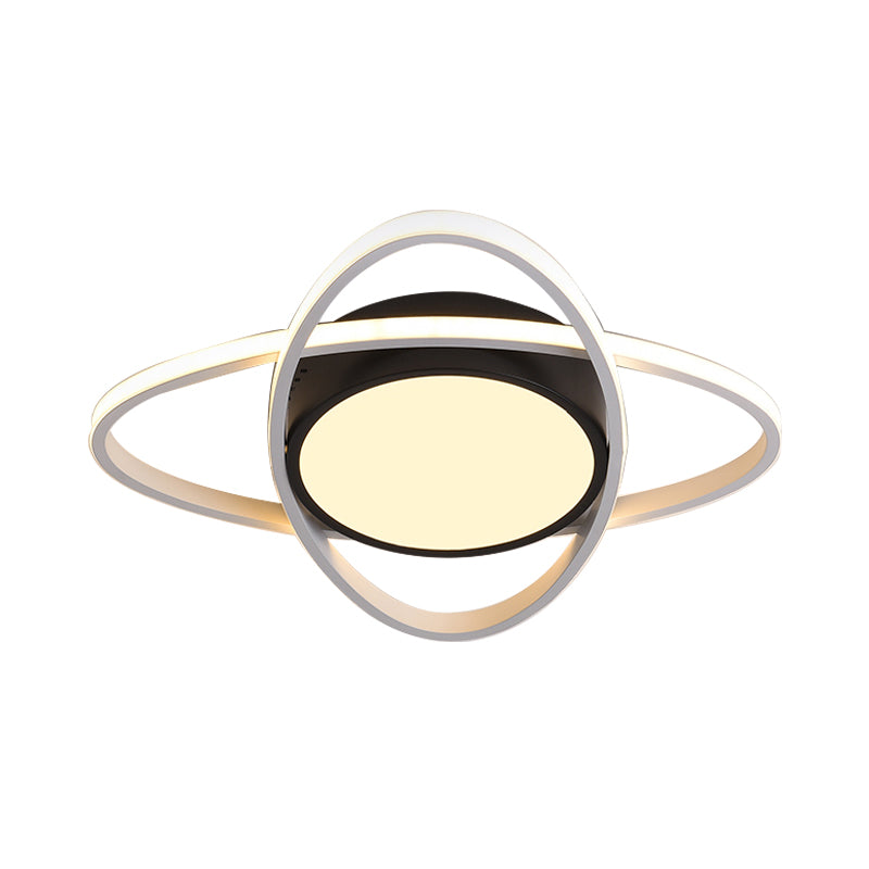 Contemporary Black Acrylic Flush Ceiling Light - LED Ceiling Lamp for Study Room