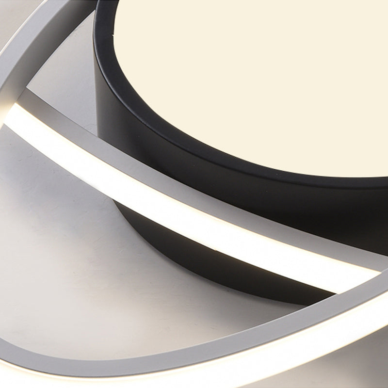 Contemporary Black Acrylic Flush Ceiling Light - LED Ceiling Lamp for Study Room