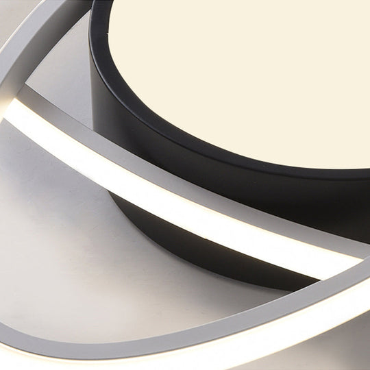 Contemporary Black Acrylic Flush Ceiling Light - LED Ceiling Lamp for Study Room