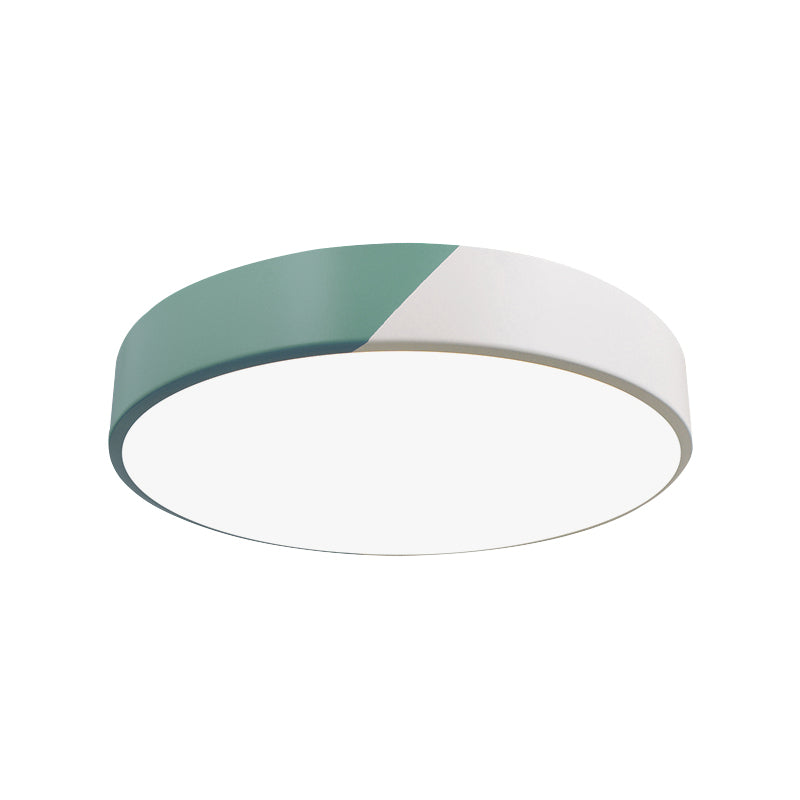 Sleek Round Flush Mount Nordic Design Ceiling Lamp with Acrylic Shade for Dining Room