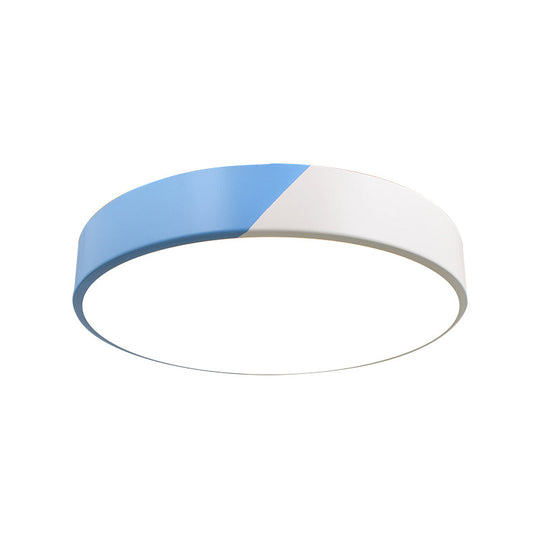 Sleek Round Flush Mount Nordic Design Ceiling Lamp with Acrylic Shade for Dining Room