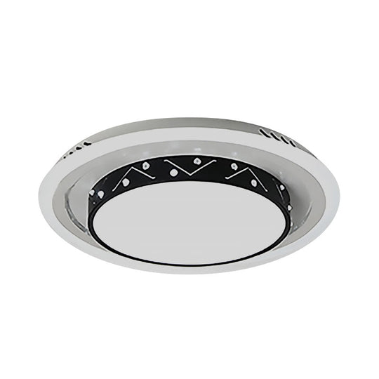Art Deco Circle Flush Mount Ceiling Light with Acrylic Shade - Ideal for Bedroom