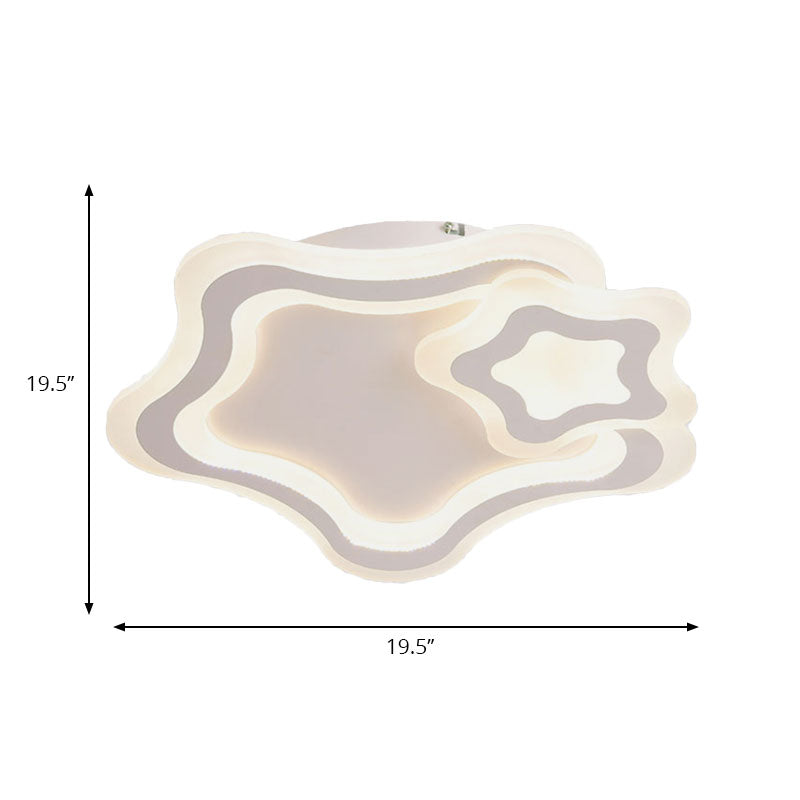 Stylish Star Acrylic Led Flush Ceiling Light For Bedroom
