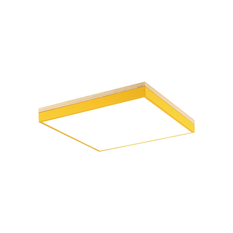 Acrylic LED Ceiling Light for Baby Room & Hallway - Macaron Loft Square Flush Lamp