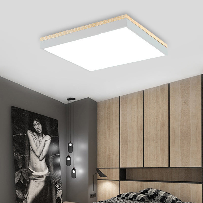 Acrylic LED Ceiling Light for Baby Room & Hallway - Macaron Loft Square Flush Lamp