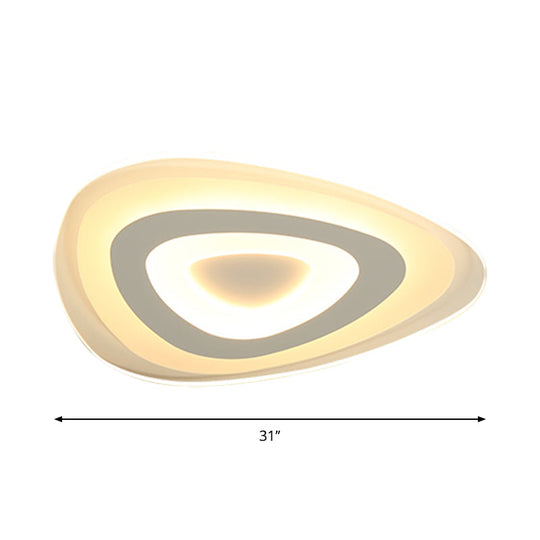 Modern Simplicity Acrylic LED Ceiling Lamp - Warm/White Light, 16.5"/24.5"/31" Width