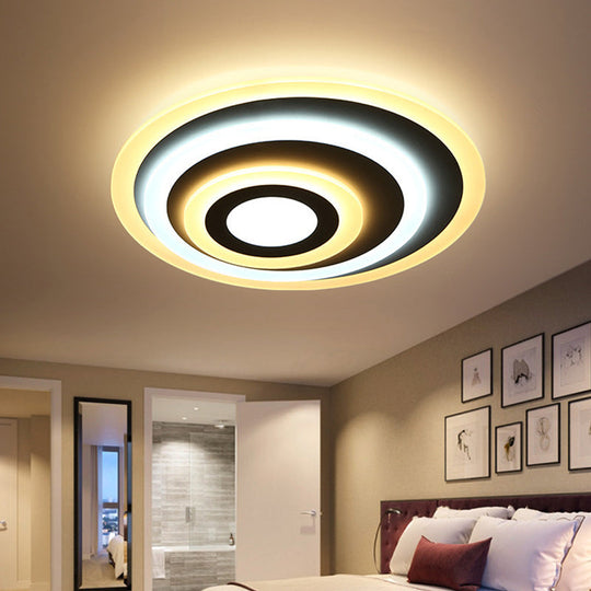 Simple White Led Flush Ceiling Light - 19.5/31.5/39 Wide Warm/White