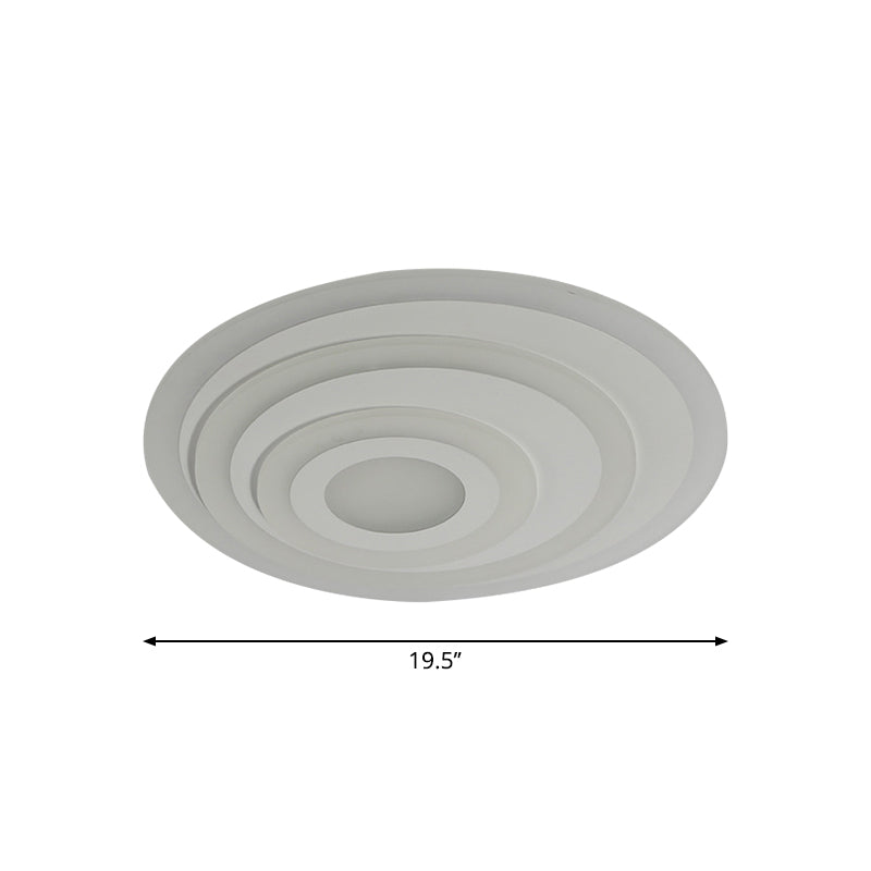 Simple White LED Flush Ceiling Light - 19.5"/31.5"/39" Wide - Warm/White Light
