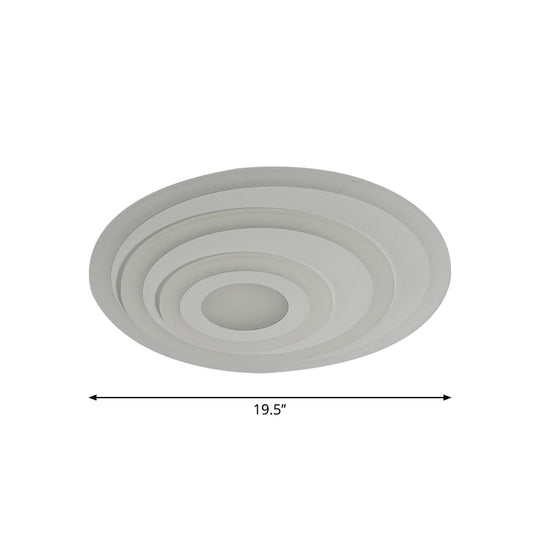 Simple White LED Flush Ceiling Light - 19.5"/31.5"/39" Wide - Warm/White Light