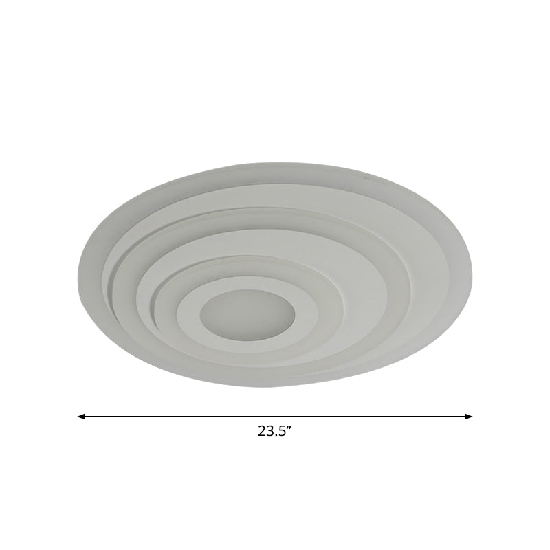 Simple White Led Flush Ceiling Light - 19.5/31.5/39 Wide Warm/White