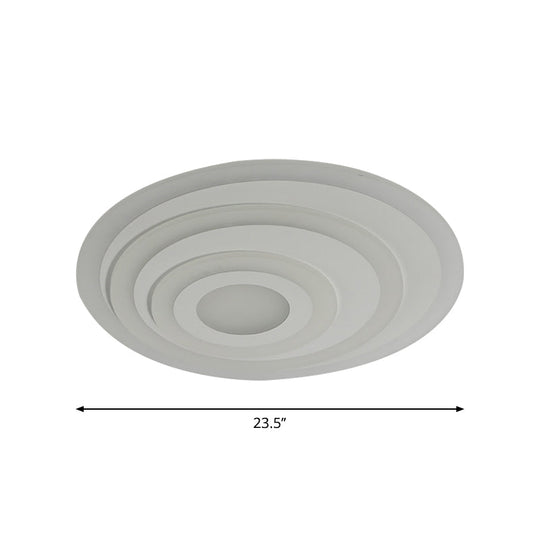 Simple White Led Flush Ceiling Light - 19.5/31.5/39 Wide Warm/White