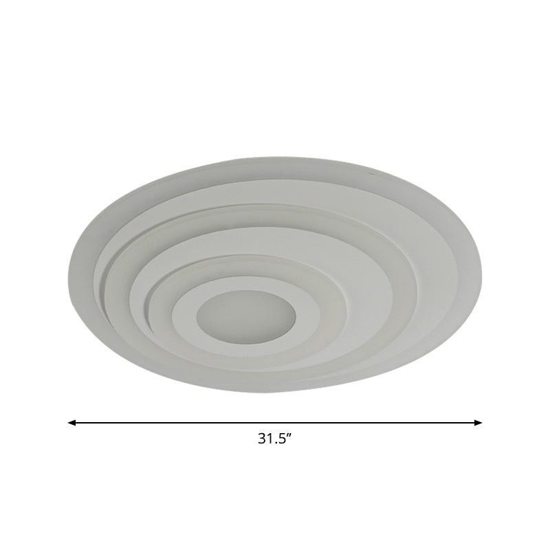 Simple White LED Flush Ceiling Light - 19.5"/31.5"/39" Wide - Warm/White Light