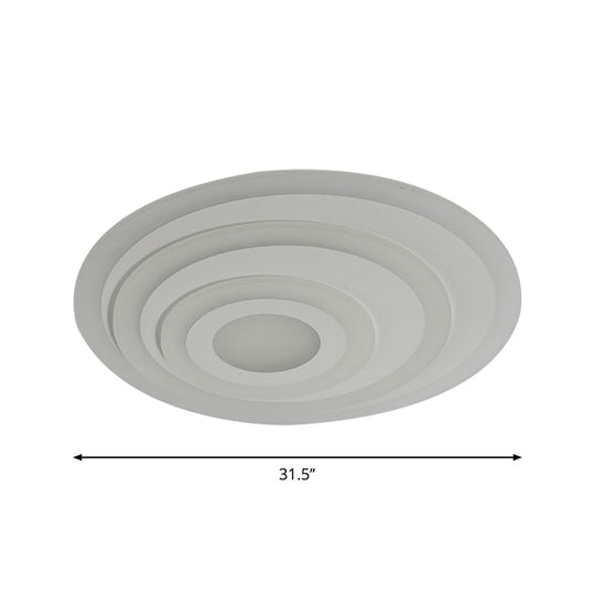 Simple White LED Flush Ceiling Light - 19.5"/31.5"/39" Wide - Warm/White Light