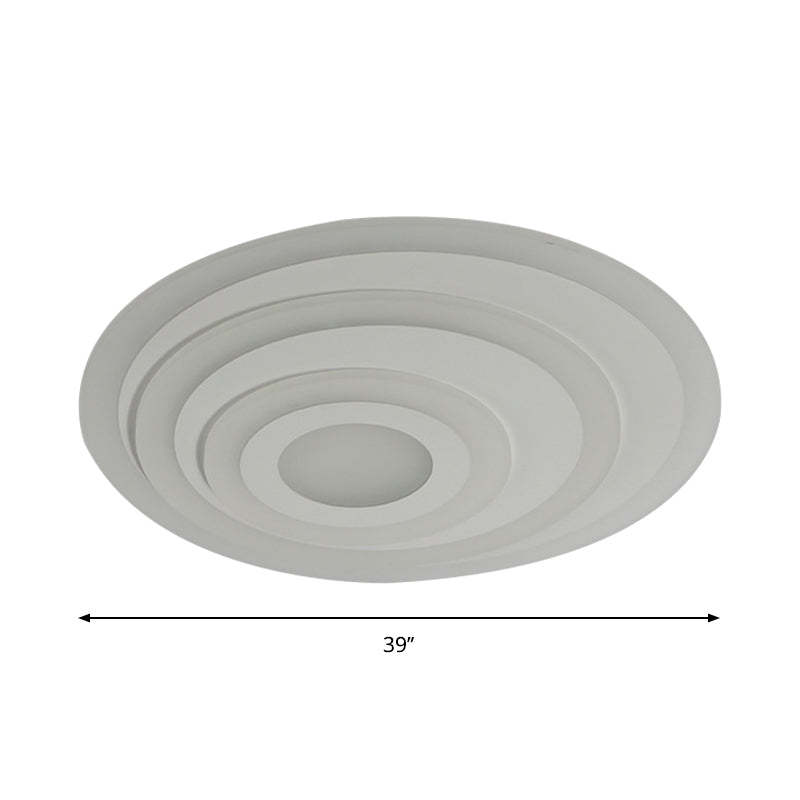 Simple White LED Flush Ceiling Light - 19.5"/31.5"/39" Wide - Warm/White Light