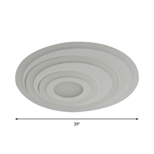 Simple White LED Flush Ceiling Light - 19.5"/31.5"/39" Wide - Warm/White Light