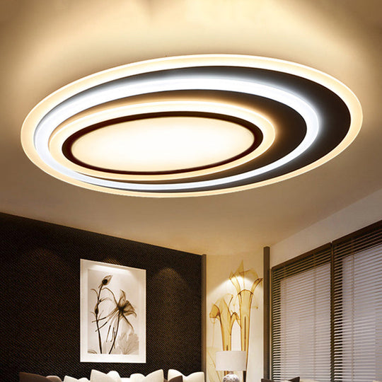 Modern White Acrylic LED Ceiling Light - Flush Mount Surface Lighting, Available in 19.5"/23.5"/39" Width