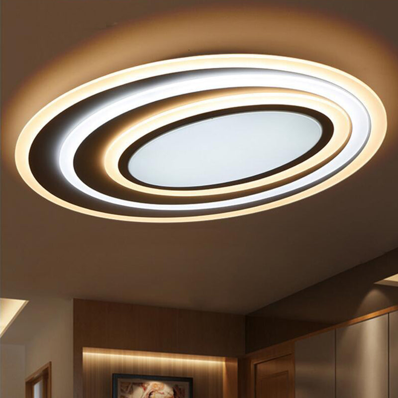 Modern White Acrylic LED Ceiling Light - Flush Mount Surface Lighting, Available in 19.5"/23.5"/39" Width
