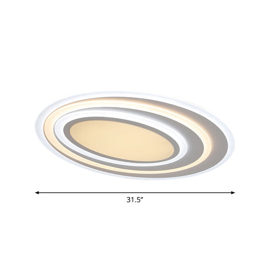 Modern White Acrylic LED Ceiling Light - Flush Mount Surface Lighting, Available in 19.5"/23.5"/39" Width