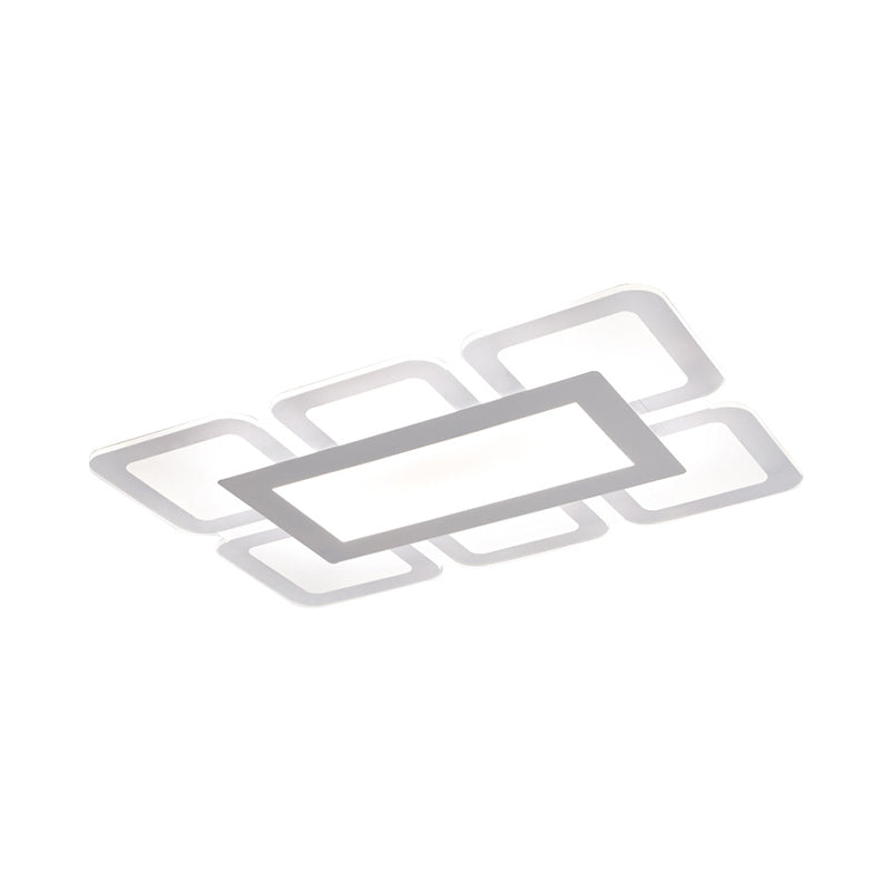 Modern Acrylic LED Flushmount Light in White - Available in Various Sizes