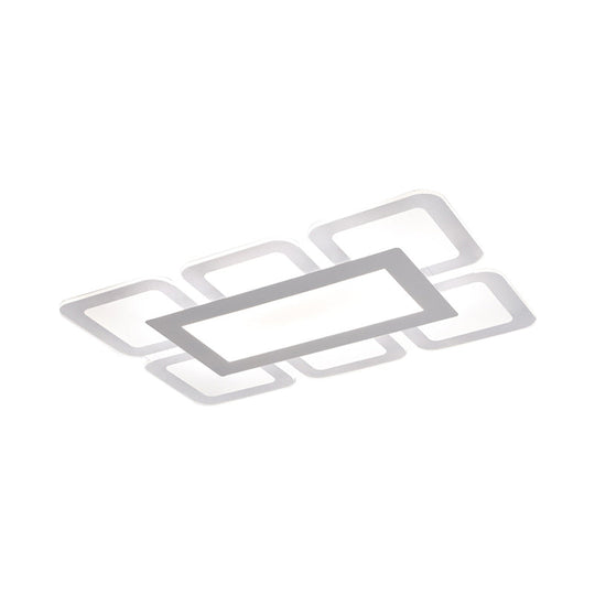 Modern Acrylic LED Flushmount Light in White - Available in Various Sizes