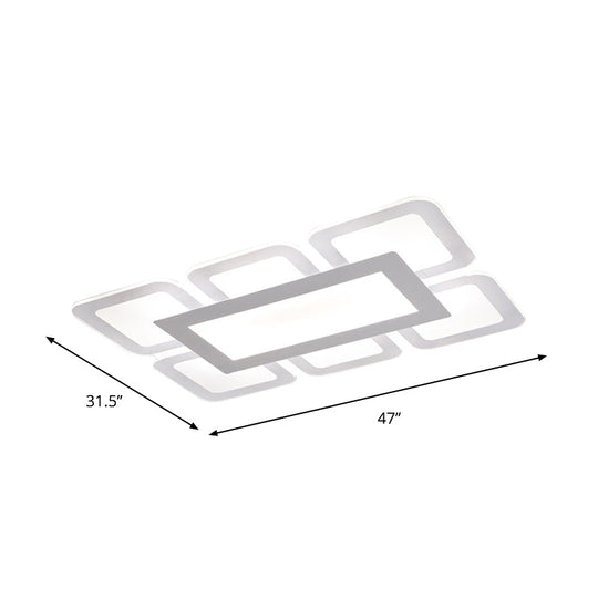 Modern Acrylic LED Flushmount Light in White - Available in Various Sizes