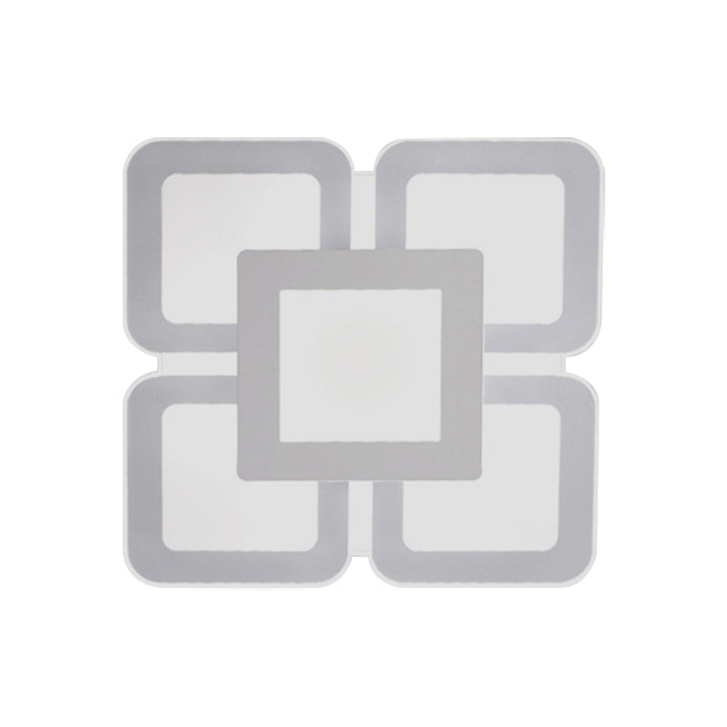 Modern Acrylic LED Flushmount Light in White - Available in Various Sizes