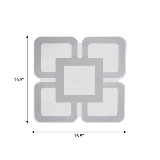 Modern Acrylic LED Flushmount Light in White - Available in Various Sizes