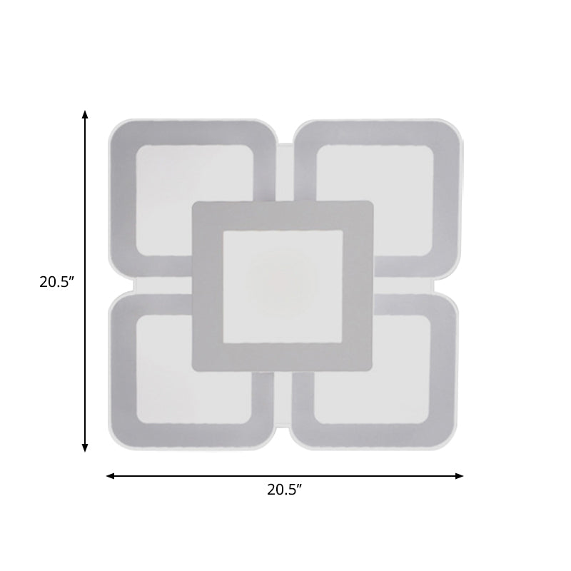 Modern Acrylic LED Flushmount Light in White - Available in Various Sizes