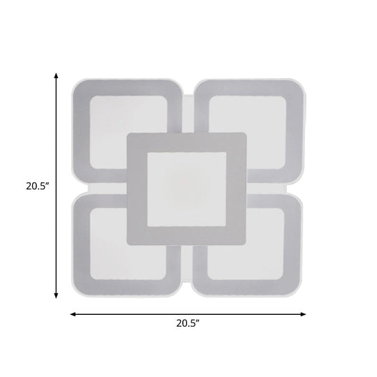 Modern Acrylic LED Flushmount Light in White - Available in Various Sizes