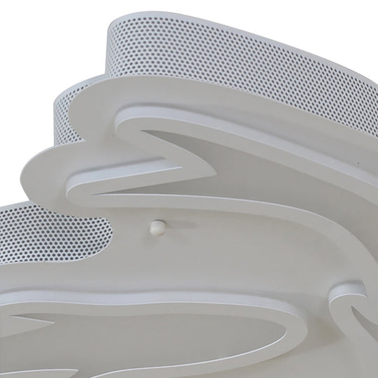 Nordic Dolphin Ceiling Lights for Kid's Bedroom - Acrylic Flush Mount in White