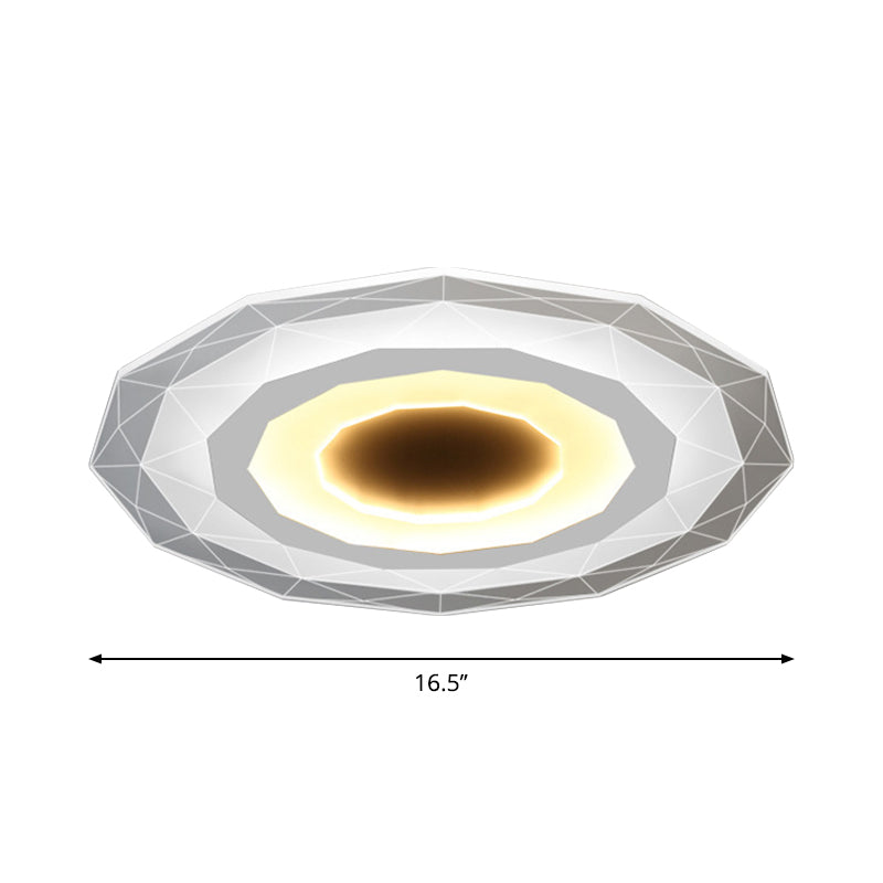 Minimalist Flush Mount LED Ceiling Lamp in White with Ultrathin Design & Acrylic Finish