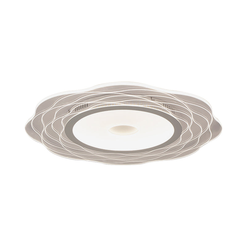 Scalloped Acrylic Led Ceiling Lamp - Super-Thin & Minimalist Design In Warm/White Light Size