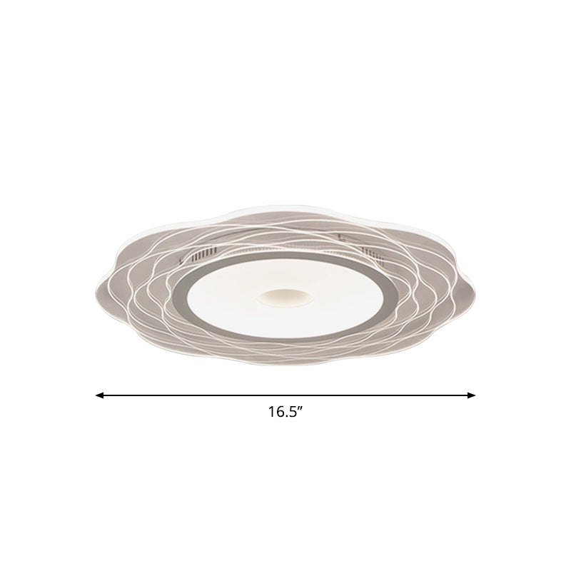 Scalloped Acrylic Led Ceiling Lamp - Super-Thin & Minimalist Design In Warm/White Light Size