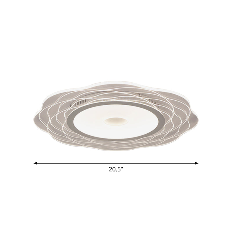 Scalloped Acrylic Led Ceiling Lamp - Super-Thin & Minimalist Design In Warm/White Light Size