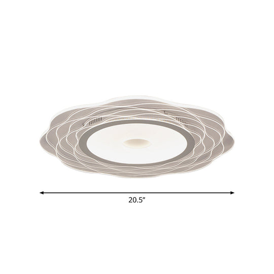 Scalloped Acrylic Led Ceiling Lamp - Super-Thin & Minimalist Design In Warm/White Light Size