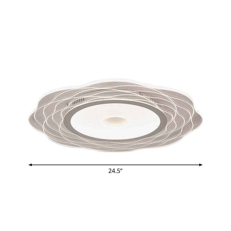 Scalloped Acrylic Led Ceiling Lamp - Super-Thin & Minimalist Design In Warm/White Light Size