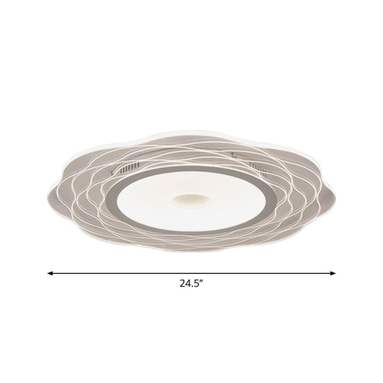 Scalloped Acrylic Led Ceiling Lamp - Super-Thin & Minimalist Design In Warm/White Light Size