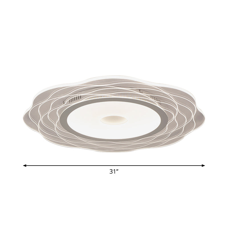 Scalloped Acrylic Led Ceiling Lamp - Super-Thin & Minimalist Design In Warm/White Light Size