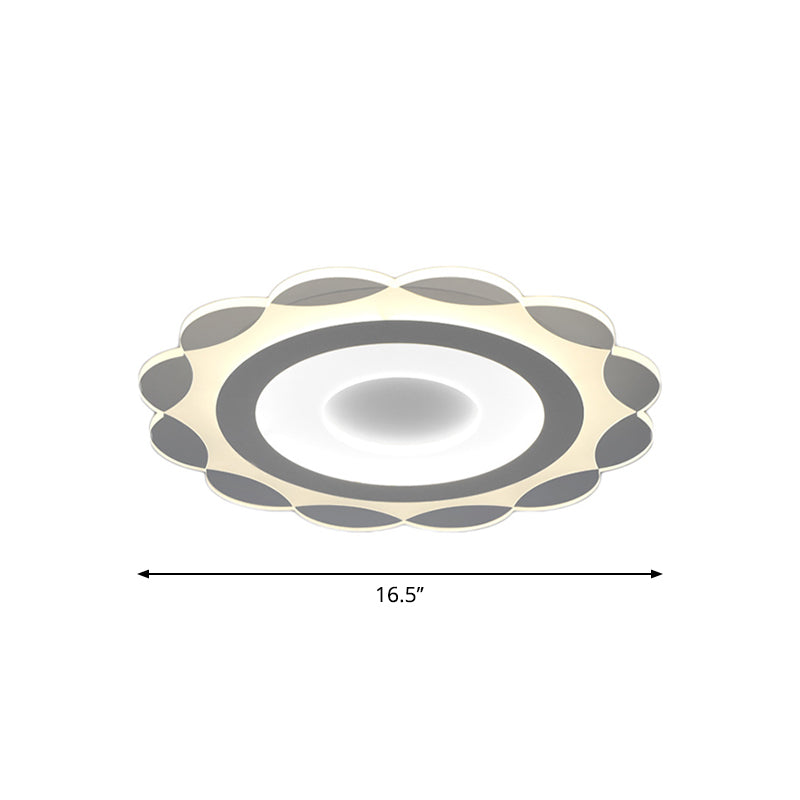 Simplicity White LED Flushmount Light with Acrylic Bloom Design in Warm/White, 16.5"/24.5"/31" Wide
