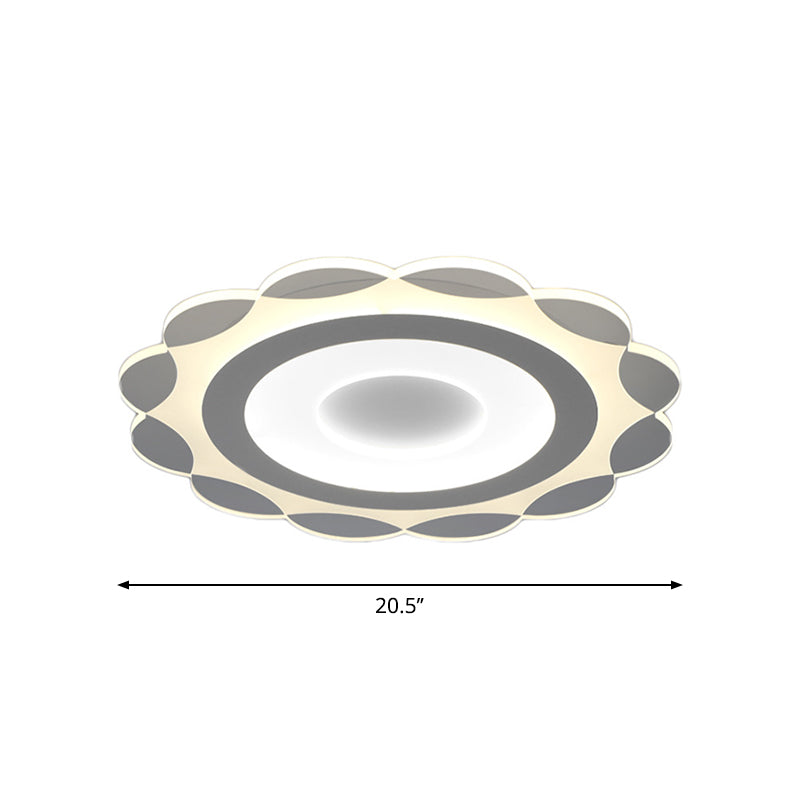 Simplicity White LED Flushmount Light with Acrylic Bloom Design in Warm/White, 16.5"/24.5"/31" Wide