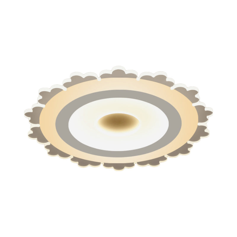 Minimalist LED Flower Ceiling Light in White - 8"/16.5"/31" Width