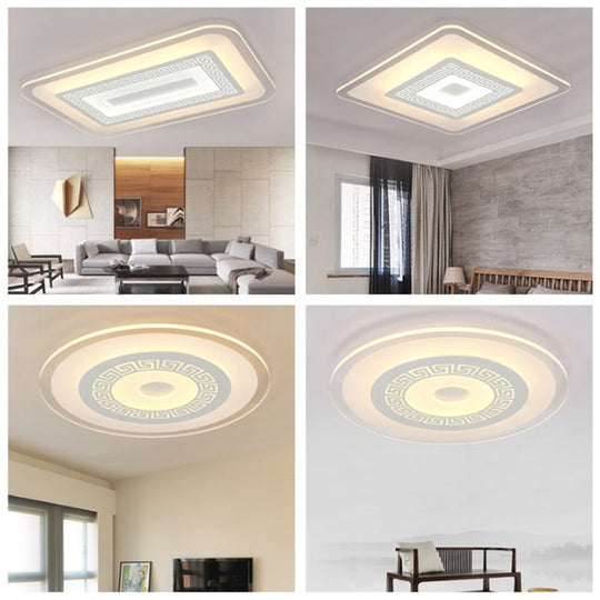 Modern Ultra-Thin LED Flush Mount Ceiling Light with Acrylic Shade – Ideal for Small or Large Living Rooms