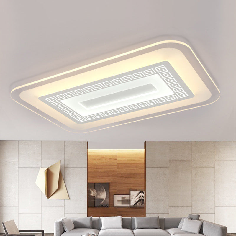 Modern Ultra-Thin LED Flush Mount Ceiling Light with Acrylic Shade – Ideal for Small or Large Living Rooms